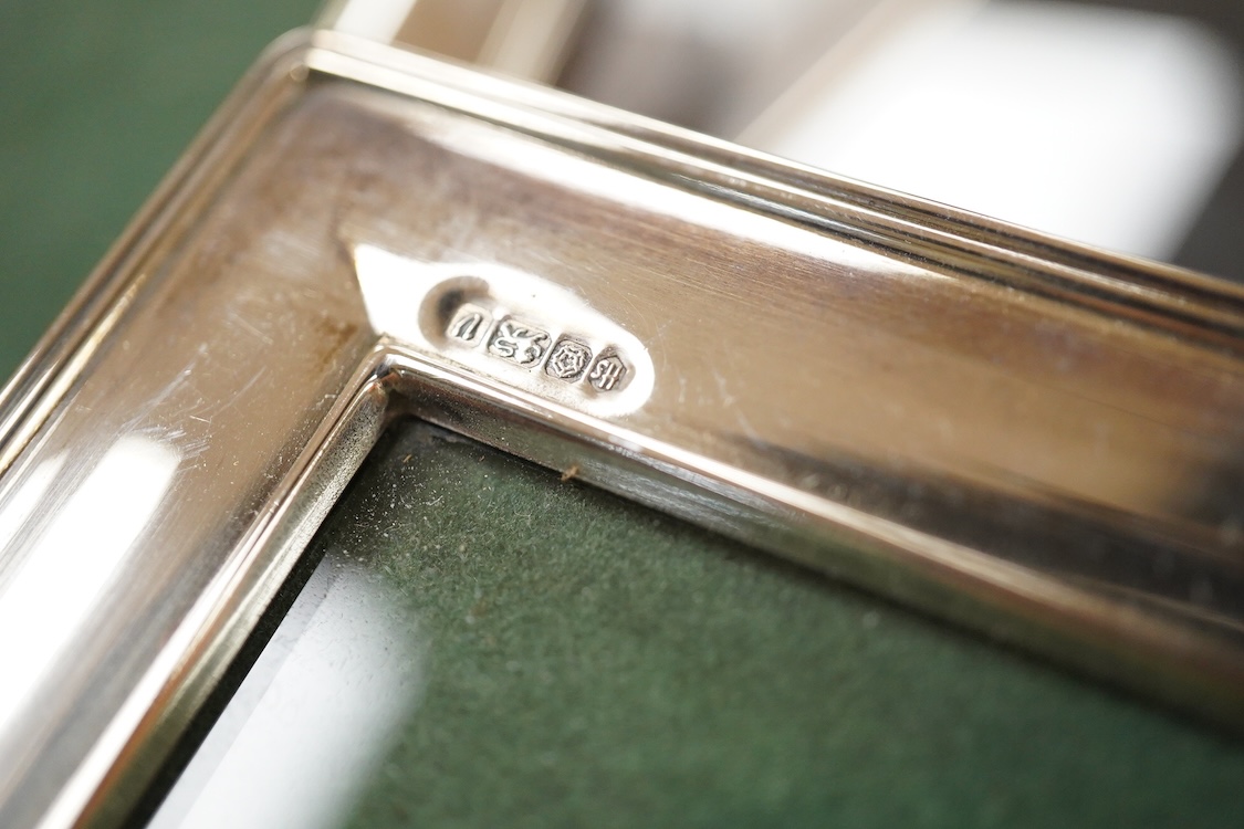 Ten assorted modern silver mounted photograph frames including three pairs, largest single frame, 22.1cm.